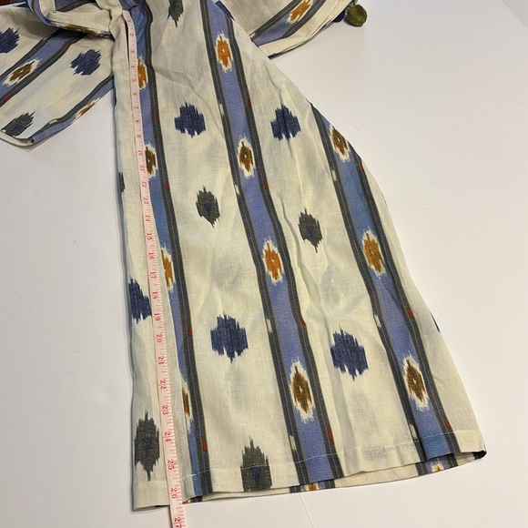 NOT 4 SALE Ollari Anthropologie Ikat Print Wide Leg Pom Pom Embellishment Pants - Picture 8 of 16